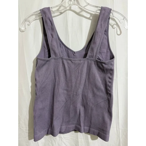 Women's Nine Britton Light Purple Ribbed V-Neck Knit Tank Top M - Picture 2 of 6